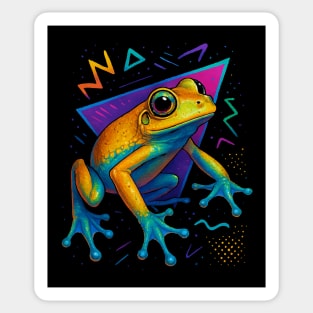 Retro Neon Emerald Eye Tree Frog Sticker